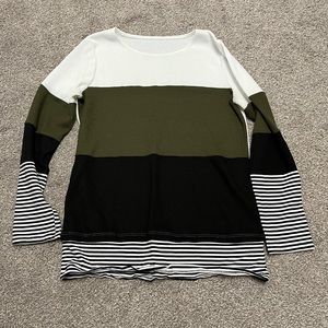 SHEIN Colorblock Waffle Knit Top
